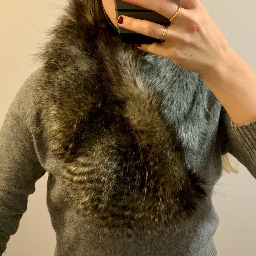 Anthropologie Faux Fur Infinity Scarf
